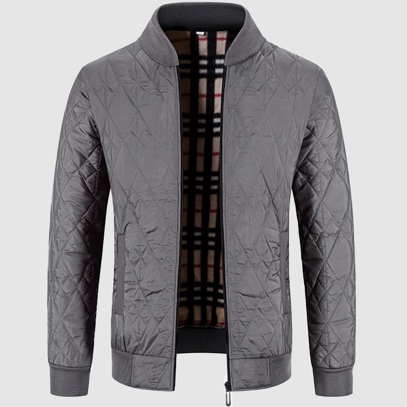 Men’s Quilted Bomber Jacket | Stand Collar