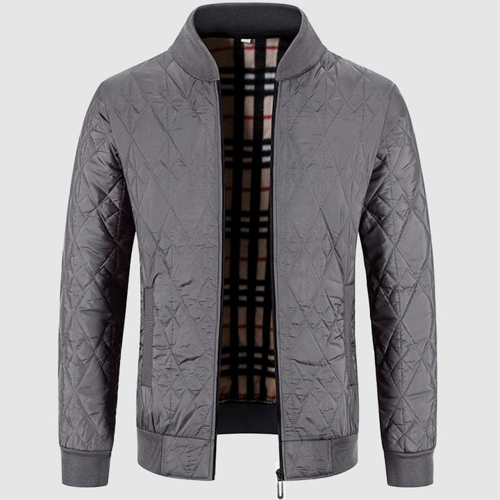 Men’s Quilted Bomber Jacket | Stand Collar