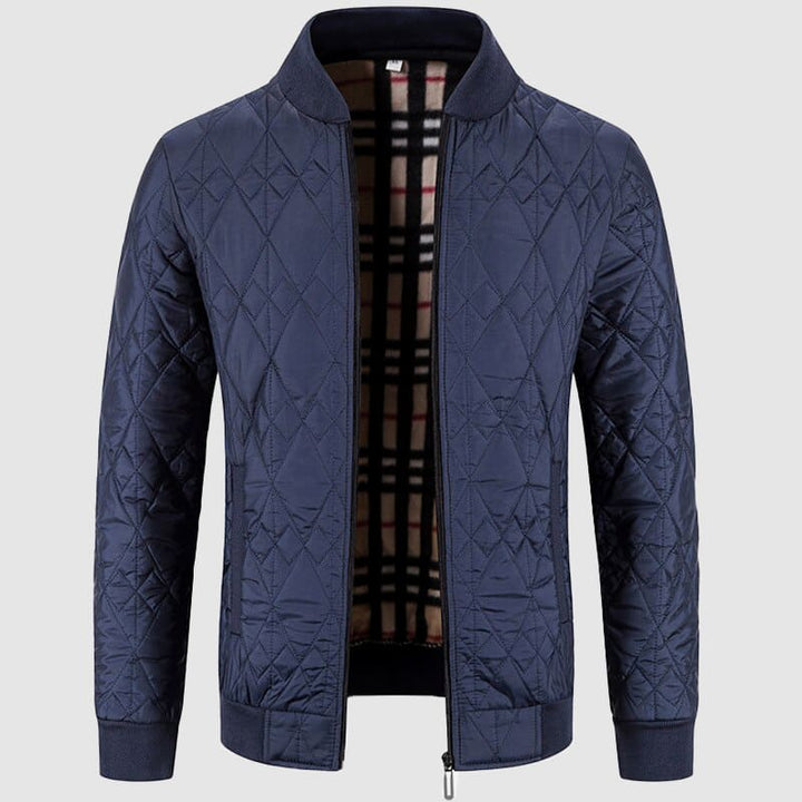 Men’s Quilted Bomber Jacket | Stand Collar