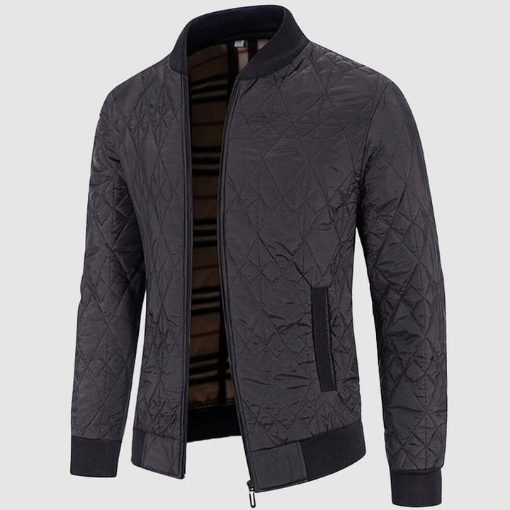 Men’s Quilted Bomber Jacket | Stand Collar