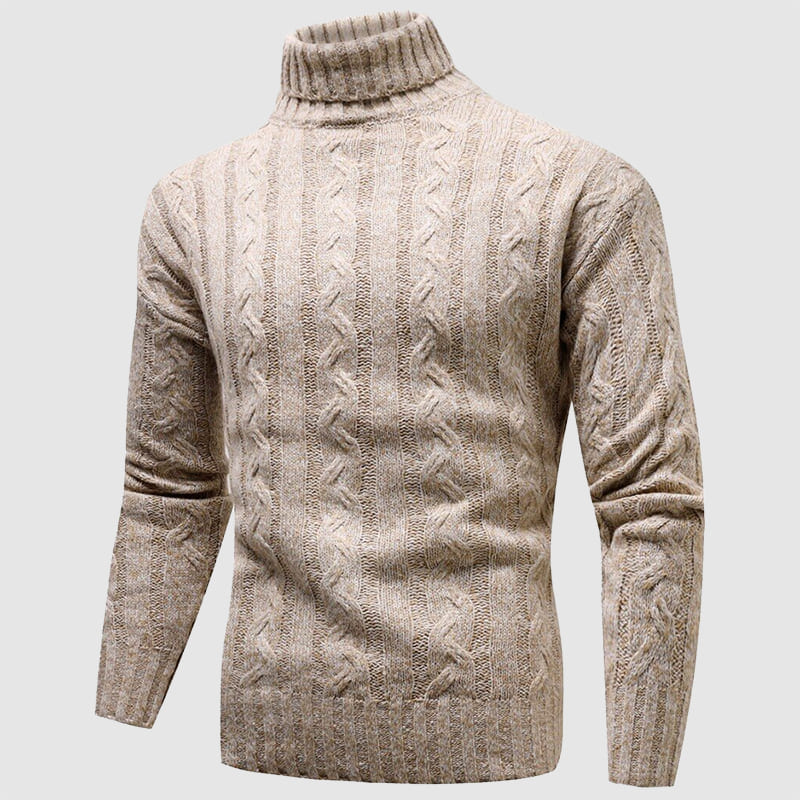Men’s Cable Knit Sweater | Turtleneck