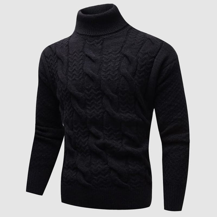 Men’s Cable Knit Sweater | Turtleneck