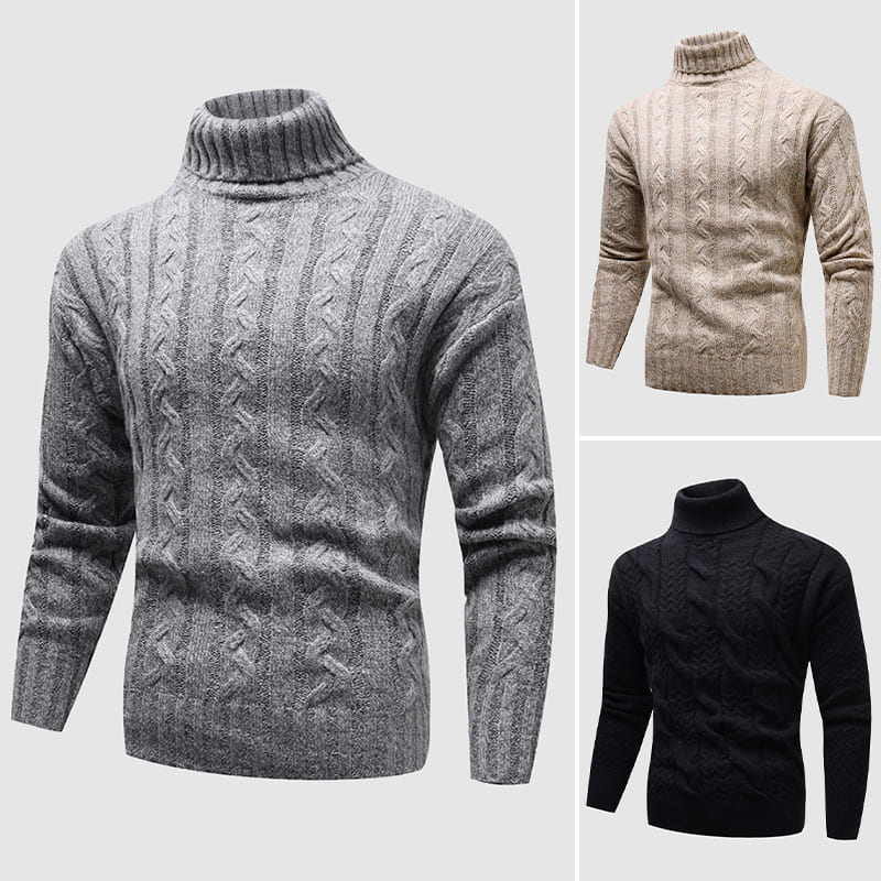 Men’s Cable Knit Sweater | Turtleneck