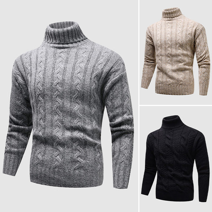 Men’s Cable Knit Sweater | Turtleneck