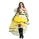 Ladies' Bee Halloween Costume Dress | Striped Top & Layered Skirt
