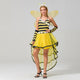 Ladies' Bee Halloween Costume Dress | Striped Top & Layered Skirt