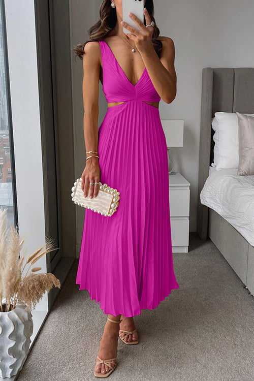 Women’s Pleated Cutout Dress | Midi