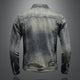Men’s Distressed Denim Jacket | Patchwork
