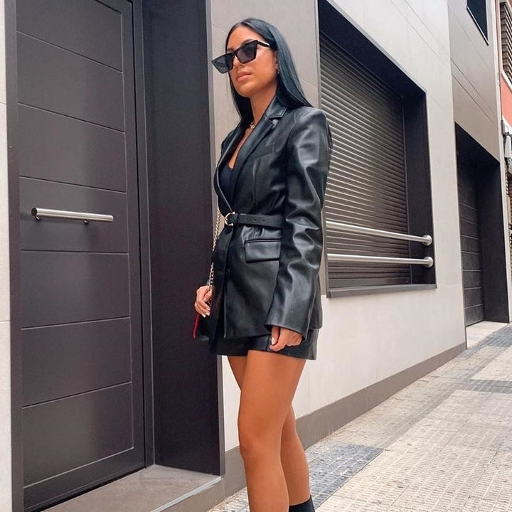 Women’s Belted Longline Blazer | Sleek