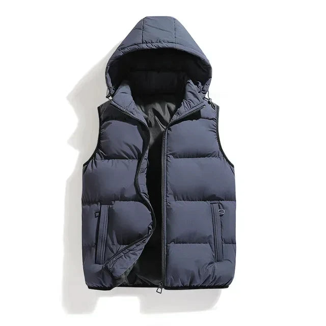 Men’s Hooded Vest | Quilted Puffer