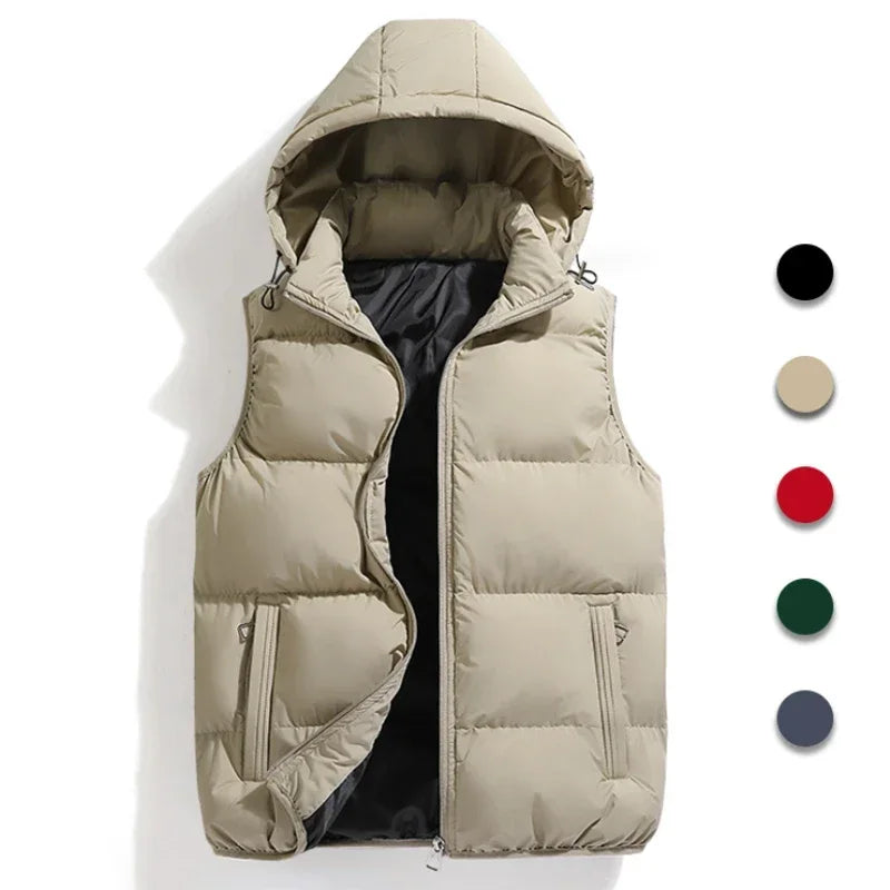 Men’s Hooded Vest | Quilted Puffer