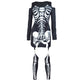 Women’s Skeleton Halloween Costume Set | Off-Shoulder Bone Print