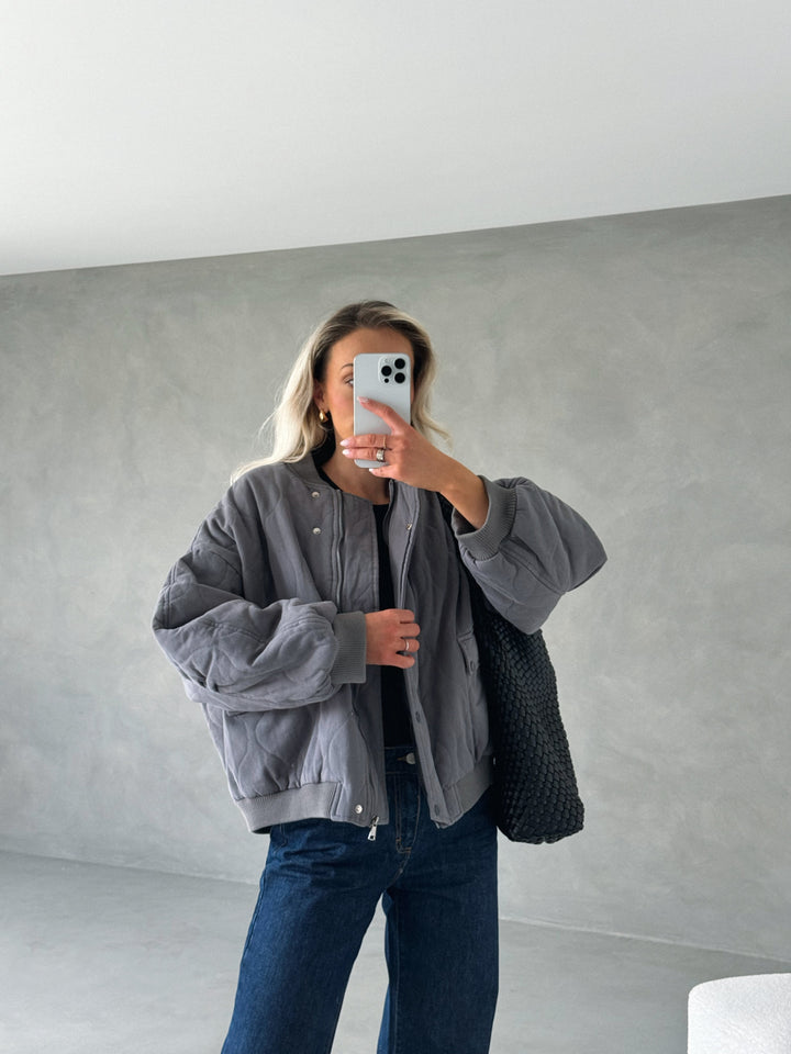 Women’s Quilted Oversized Bomber Jacket | Lightweight