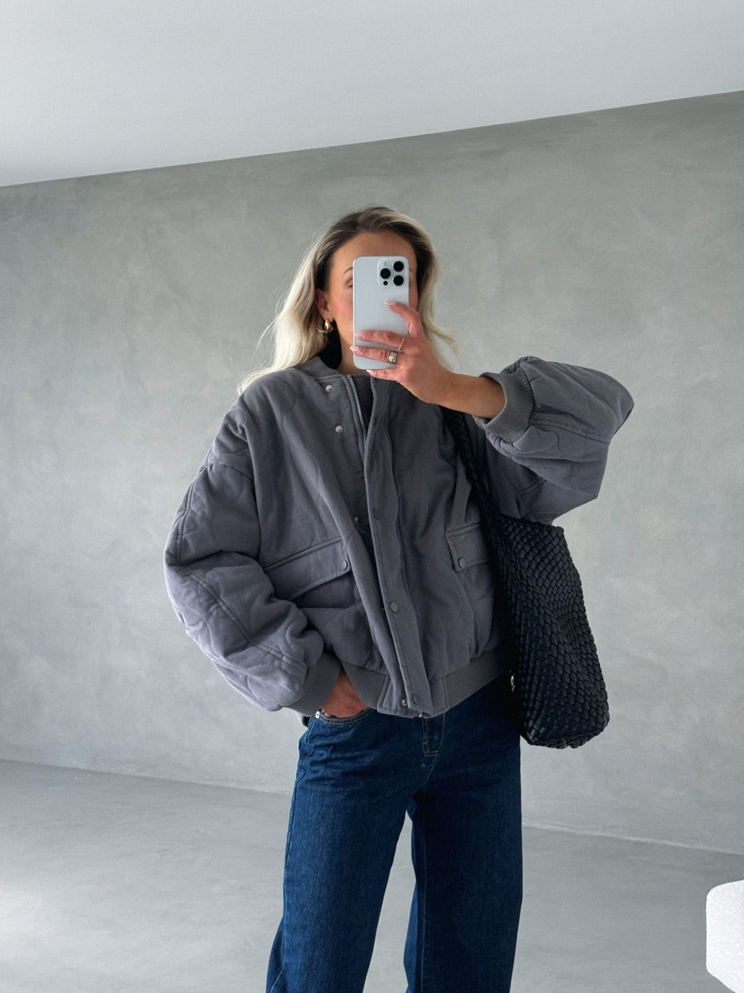 Women’s Quilted Oversized Bomber Jacket | Lightweight