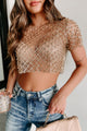 Women’s Sequin Mesh Crop Top | Sheer