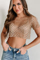 Women’s Sequin Mesh Crop Top | Sheer