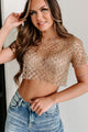 Women’s Sequin Mesh Crop Top | Sheer