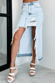 Women’s Distressed Denim Skirt | High Slit