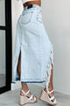 Women’s Distressed Denim Skirt | High Slit