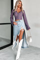 Women’s Distressed Denim Skirt | High Slit