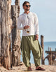 Men’s Long Sleeve V-Neck Shirt | Slim Fit