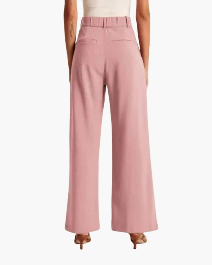 Wide Leg High Waist Trousers | Elegant Office Fit