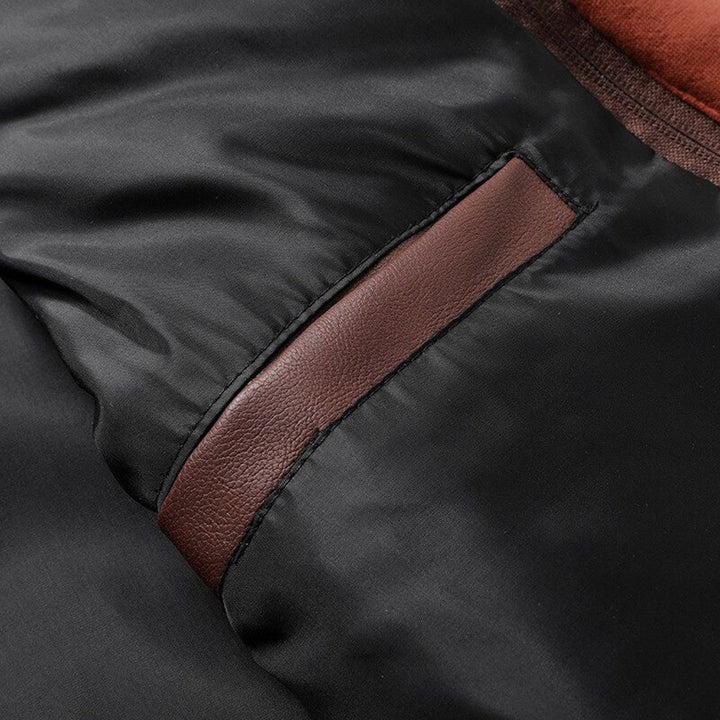 Abram - Leather jacket with hood for men