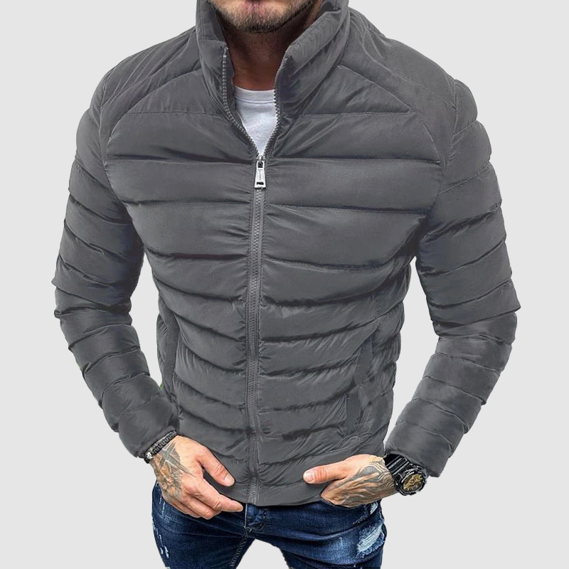 Men’s Puffer Zip-Up Jacket | Slim Fit