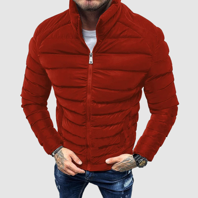 Men’s Puffer Zip-Up Jacket | Slim Fit