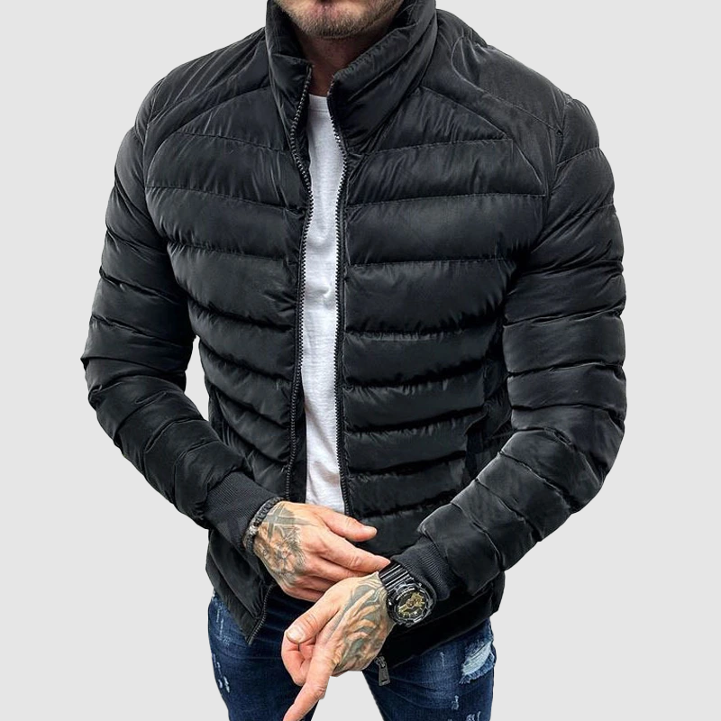 Men’s Puffer Zip-Up Jacket | Slim Fit