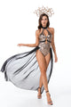 Women’s Medusa Halloween Costume | Snake Headpiece & Bodysuit with Sheer Skirt