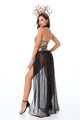 Women’s Medusa Halloween Costume | Snake Headpiece & Bodysuit with Sheer Skirt