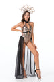 Women’s Medusa Halloween Costume | Snake Headpiece & Bodysuit with Sheer Skirt