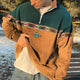Men’s Quarter-Zip Pullover | Contrast Sleeves