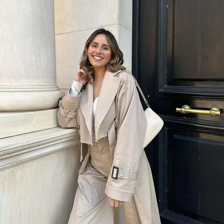 Women’s Cropped Trench Coat | Belted Cuffs