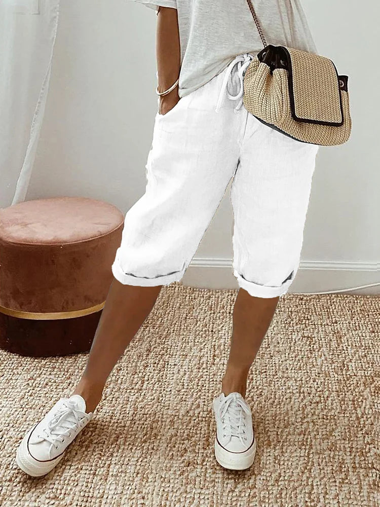 Women's Knee-Length Shorts | With Drawstring