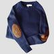Men’s Crew Neck Knit Sweater | Elbow Patch