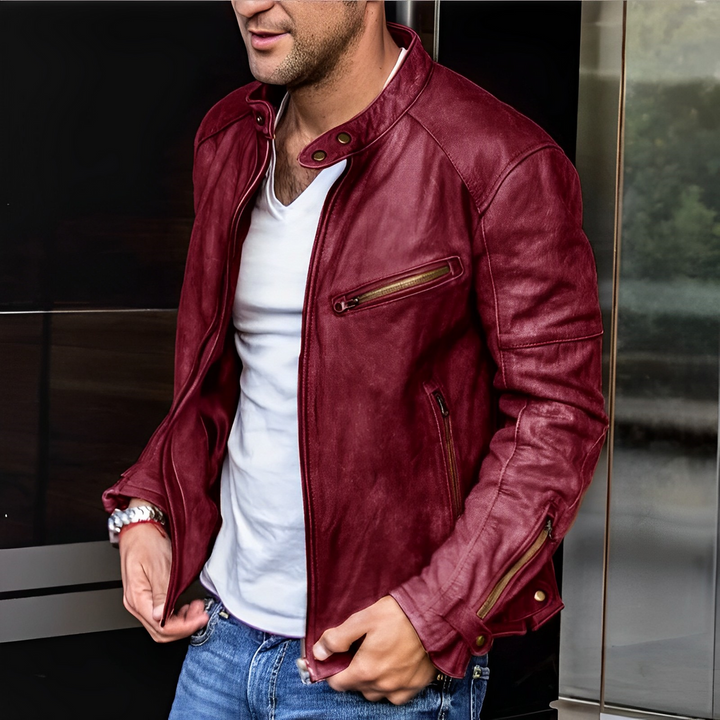 Men’s High Collar Jacket | Buckle Detail