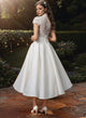 Women's V-Neck Short Sleeve Wedding Dress | Midi