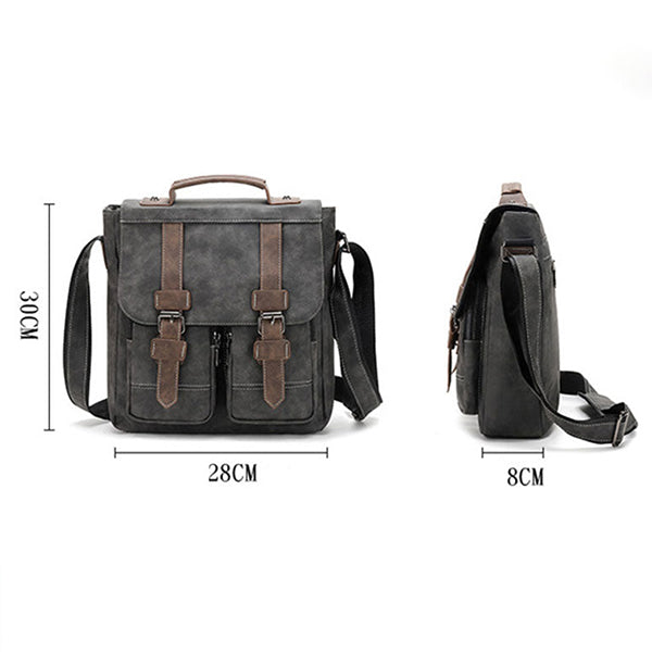 Kenny - Vintage fashion leather multi-pocket flap bag