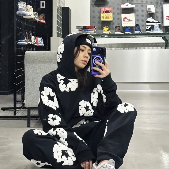 Unisex Oversized Hoodie Set | Graffiti Print