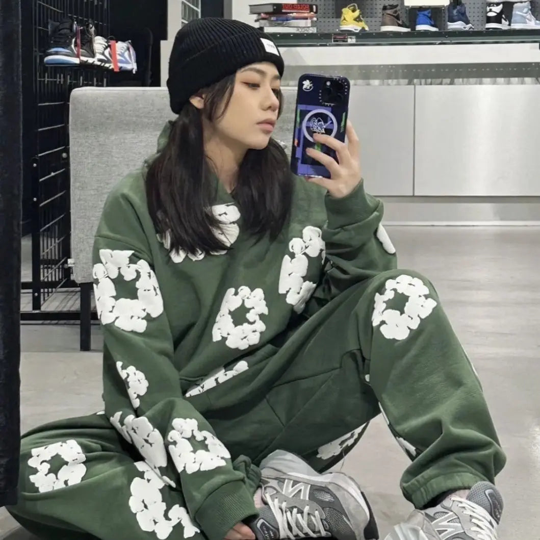Unisex Oversized Hoodie Set | Graffiti Print