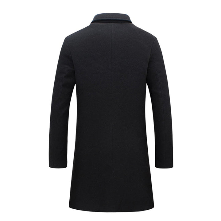 Men’s Single-Breasted Long Coat | Formal