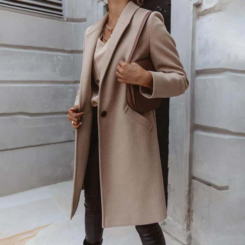 Women’s Long Overcoat | Single-Breasted