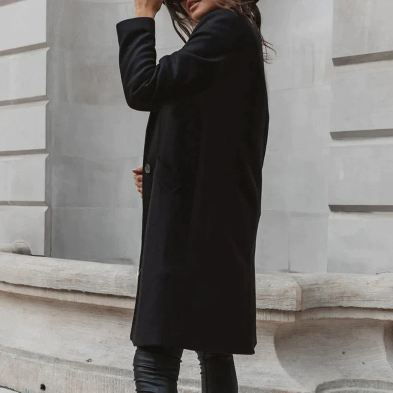 Women’s Long Overcoat | Single-Breasted
