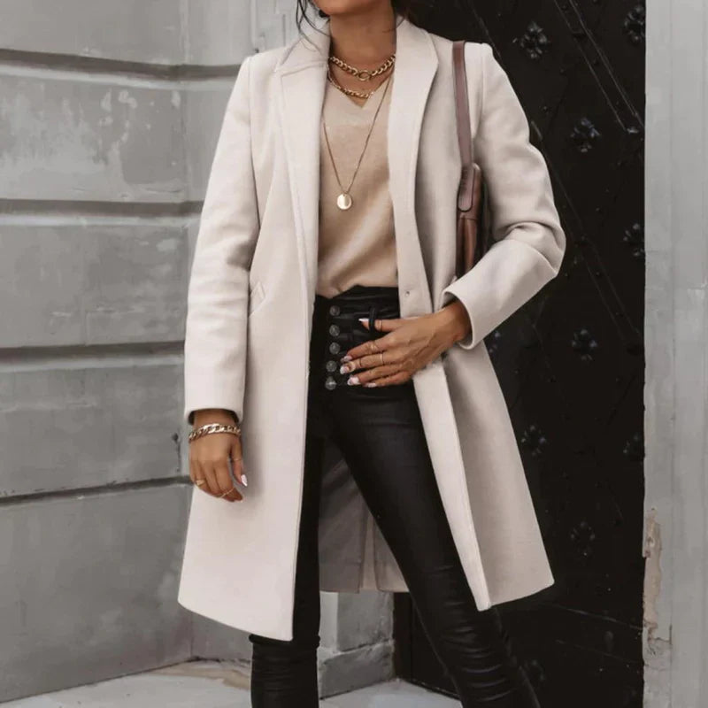 Women’s Long Overcoat | Single-Breasted
