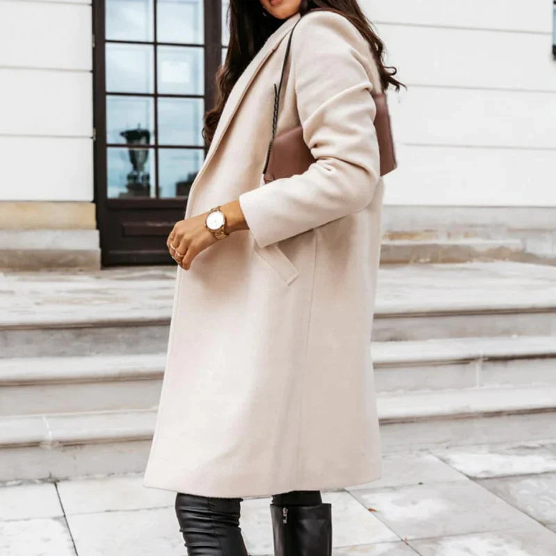 Women’s Long Overcoat | Single-Breasted