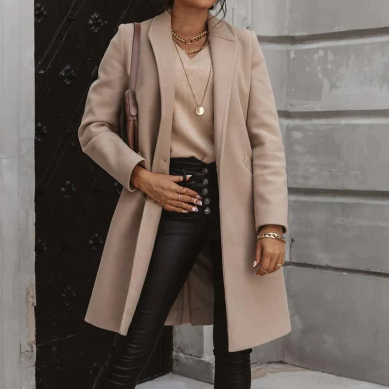 Women’s Long Overcoat | Single-Breasted