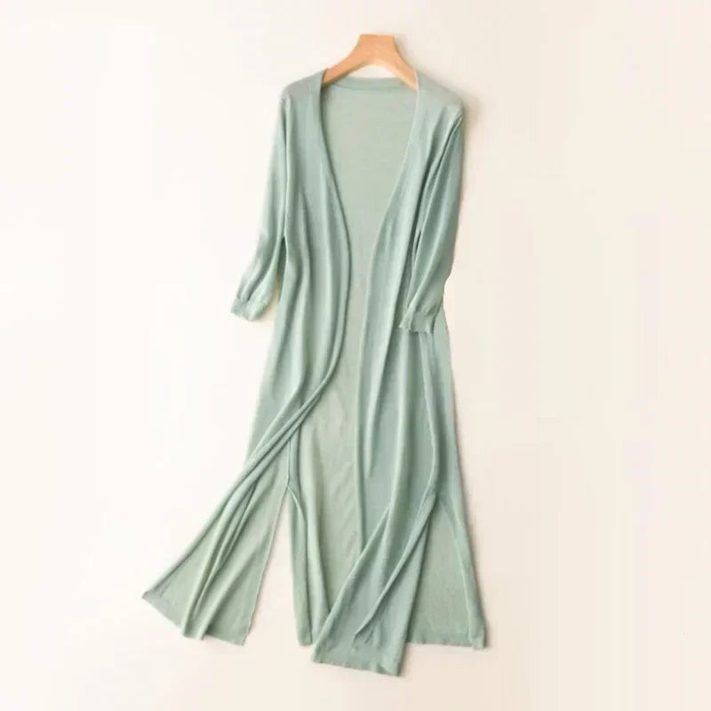 Women’s Long Knit Cardigan | Open Front