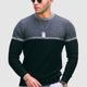 Men’s Two-Tone Knit Sweater | Crew Neck
